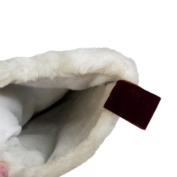 Vintage Velvet Finish Cloth Christmas Stocking w/Faux Fur Cuff & Snowman 17" - Picture 3 of 5